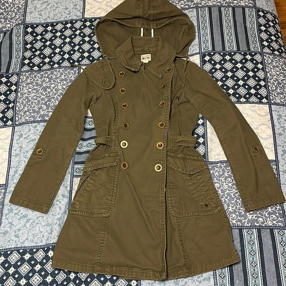 EUC Converse One Star military trench coat fitted - Picture 1 of 3